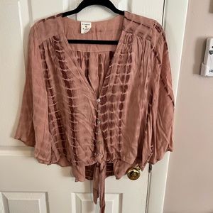 By Together, Mauve and Purple tie die with a knotted waist, size L